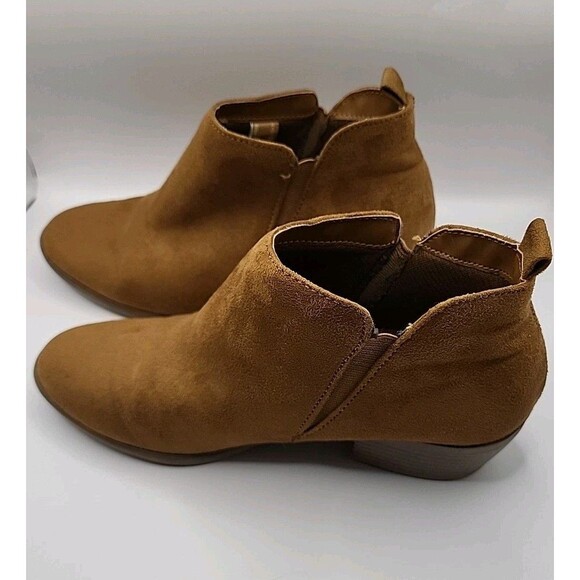 American Eagle Shannon Suede Boots Women’s Sz 6.5 Walnut Color Block Heel Winter - Picture 6 of 9